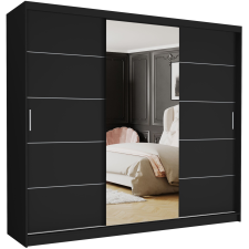  Gardróbszekrény Norvio I. 250x218x60 cm, fekete bútor
