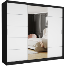  Gardróbszekrény Norvio I. 250x218x60 cm, fekete - fehér bútor