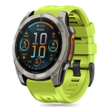  GARMIN FENIX 5X / 5X PLUS / 6X / 6X PRO / 7X / 8 (51 mm) okosóra szilikon szíj - TECH-PROTECT lime szilikon szíj okosóra kellék