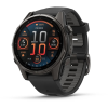 Garmin Fenix 8 43mm Amoled Sapphire karbonszürke DLC titanium fekete/sötétszürke szilikon szíjjal (010-02903-21)