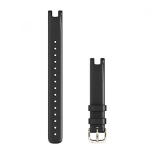 Garmin Lily óraszíj 14 mm fekete olasz bőr (nagy) krémarany csat okosóra kellék
