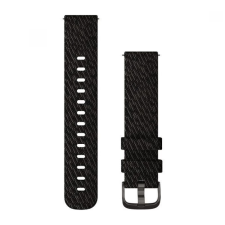 Garmin Vivomove 3 óraszíj 20mm fekete nylon szürke csat (Quick Release) okosóra kellék