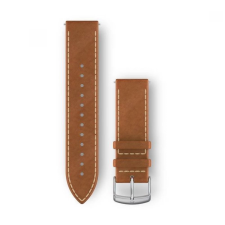 Garmin Vivomove HR óraszíj 20mm barna bőr ezüst csat (Quick Release) okosóra kellék