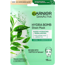 Garnier Skin Naturals Hydra Bomb Sheet Mask Green Tea 28 g arcpakolás, arcmaszk