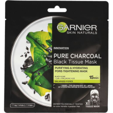 Garnier Skin Naturals Pure Charcoal Black Sheet Mask Black Algae 28 g (0359347) arcpakolás, arcmaszk