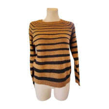  Gas Jeans barna csíkos gyapjú pulóver (méret: M) női pulóver, kardigán