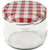 Gastro Befőttesüveg, 6 darabos készlet, átlátszó, gömbölyű, kockás fedél, űrtartalom: 0,25 liter, TO: 82