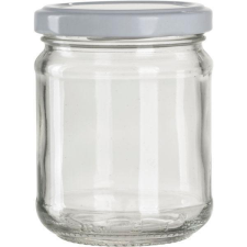 Gastro Lekváros befőttes üveg, 390 ml, kerek, fehér fedő, Gastro konyhai eszköz
