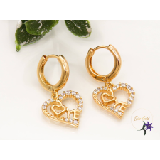  Gauri gold antiallergén szivacskés fülbevaló cirkóna kövekkel-18K fülbevaló