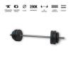 Gazo Fitness GazoFitness® Egyenes Rudas Súlyzó 30Kg /150 cm hosszú rúddal/