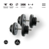 GazoFitness - Magyar súlyzó GazoFitness® Kézi Súlyzó 2 x 16 Kg (5kg és 1,25kg tárcsákkal)