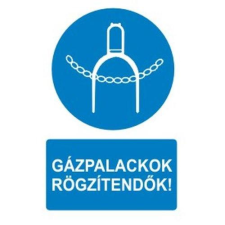  Gázpalackok rögzítendők - öntapadó, 160*240mm információs tábla, állvány