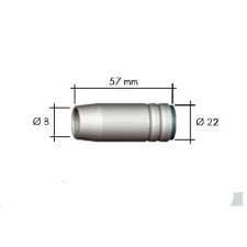  Gázterelő MB25 normál 57mm átm 15mm hegesztés