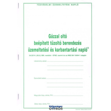 Gázzal oltó beépített tűzoltó berendezés üzemeltetési és karbantartási napló határidőnapló