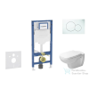 Geberit Duofix falra szerelhető WC szett, Duravit D-Code rimless WC soft close ülőkével, Geberit Sigma 01 alpesi fehér nyomólappal SANI11CP3100