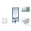 Geberit Duofix falra szerelhető WC szett, Duravit D-Code rimless WC soft close ülőkével, Geberit Sigma 30 matt/fényes króm nyomólappal SANI11CP2106