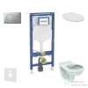 Geberit Duofix falra szerelhető WC szett, Ideal Standard Alpha WC ülőkével, Geberit Sigma 01 matt króm nyomólappal SANI11CD2103