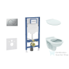 Geberit Duofix falra szerelhető WC szett, Ideal Standard Alpha WC ülőkével, Geberit Sigma 01 matt króm nyomólappal SANI11CD2126
