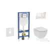 Geberit Duofix falra szerelhető WC szett, Ideal Standard Tesi WC soft close ülőkével, Geberit Sigma 30 fehér/króm nyomólappal SANI11CD3112