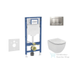 Geberit Duofix falra szerelhető WC szett, Ideal Standard Tesi WC soft close ülőkével, Geberit Sigma 30 matt/fényes króm nyomólappal SANI11CD2122