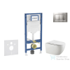 Geberit Duofix falra szerelhető WC szett, Kielle Gaia WC és soft close ülőkével, Geberit Sigma 30 matt/fényes króm nyomólappal SANI11CA1134B