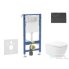 Geberit Duofix falra szerelhető WC szett, Kielle Oudee Vortex WC és soft close ülőkével, Geberit Delta 50 matt fekete nyomólappal SANI11CA5149B
