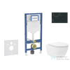 Geberit Duofix falra szerelhető WC szett, Kielle Oudee Vortex WC soft close ülőkével, Geberit Sigma 20 matt/fényes fekete nyomólappal SANI11CA5152B