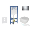 Geberit Duofix falra szerelhető WC szett, Kielle Oudee WC és soft close ülőkével, Geberit Sigma 30 fényes króm nyomólappal SANI11CA1121B
