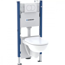Geberit Duofix szerelőelem Selnova fali WC csésze ülőkével, Delta öblítőtartállyal és nyomólappal szaniter