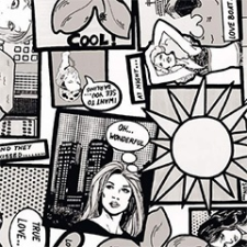 Gekkofix Öntapadós mintás fólia - tapéta - Képregény (45 cm szélesség) tapéta, díszléc és más dekoráció