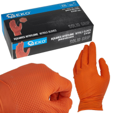 Geko Solid Grip nitril védőkesztyű, narancs, XXL méret, 50 db, Geko G75201-XXL