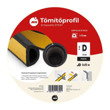 Geko Tömítőprofil öntapadós epdm  50m &quot;d&quot; fekete (14x12mm) 3435890 purhab, tömítő, tapasz