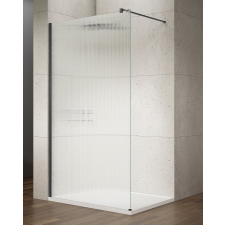 Gelco VARIO BLACK Fix zuhanyfal, fali profillal, merőleges merevítő nélkül, nordic üveg, 700mm kád, zuhanykabin