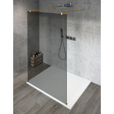 Gelco VARIO GOLD Szabadon álló zuhanyfal merőleges merevítőkkel, füst üveg, 1100mm kád, zuhanykabin