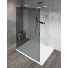 Gelco VARIO WHITE Szabadon álló zuhanyfal merőleges merevítőkkel, füst üveg, 1000mm kád, zuhanykabin