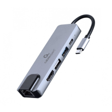 Gembird A-CM-COMBO5-04 USB Type-C 5-in-1 Multi-Port Adapter Space Grey laptop kellék