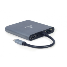 Gembird A-CM-COMBO6-01 USB Type-C 6-in-1 Multi-Port Adapter Space Grey laptop kellék