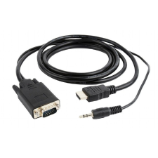 Gembird A-HDMI-VGA-03-10 HDMI to VGA and audio adapter cable single port 3m Black (A-HDMI-VGA-03-10) kábel és adapter