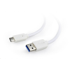 Gembird Cablexpert USB 3.0 AM --> Type-C (AM/CM) kábel 10cm fehér  (CCP-USB3-AMCM-W-0.1M) (CCP-USB3-AMCM-W-0.1M)