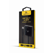 Gembird Cablexpert USB-C -> HDMI adapter 15cm fekete (A-CM-HDMIF-03) kábel és adapter