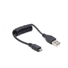  Gembird CC-MUSB2C-AMBM-0.6M coiled microUSB cable 0,6m Black kábel és adapter