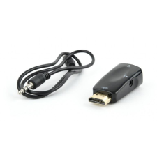Gembird HDMI -&gt; VGA és audio adapter fekete (AB-HDMI-VGA-02) kábel és adapter