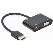 Gembird HDMI VGA/D-Sub + HDMI Átalakító Fekete 15cm A-HDMIM-HDMIFVGAF-01 kábel és adapter