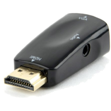 Gembird HDMI -> VGA Jack 3,5mm M/F adapter fekete kábel és adapter