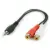 Gembird Jack stereo 3,5mm -> 2db RCA M/F audio kábel 0.2m fekete (CCA-406)