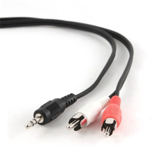  Gembird Jack stereo 3,5mm -&gt; 2db RCA M/M audio kábel 0.2m fekete kábel és adapter
