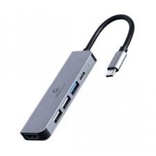 Gembird Multi Port Adapter USB Type C 5in1 USB hub szürke (A-CM-COMBO5-03) (A-CM-COMBO5-03) hub és switch