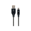 Gembird - Premium cotton braided USB A - TYPE C összekötő kábel 2m - CC-USB2B-AMCM-2M-BW