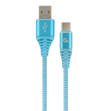 Gembird Prémium USB-A apa - USB-C apa Adat- és töltőkábel 1m - Kék/Fehér kábel és adapter