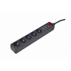 Gembird SPG5-C-15 túlfeszültségvédő / elosztó 5 Schuko 4.5m fekete (SPG5-C-15)